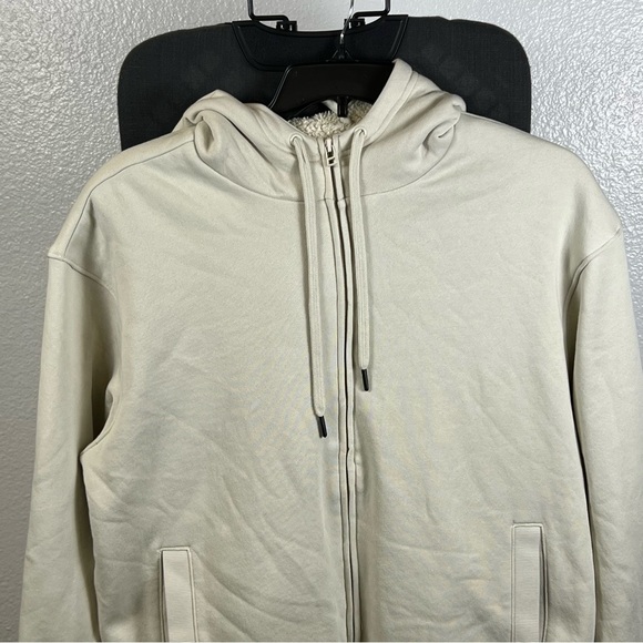 Goodfellow Men's Cream Hoodie Ultra-Soft Fleece Sweater Size L - Picture 2 of 13